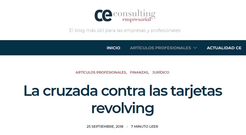 Tarjetas revolving y nulidad de intereses abusivos